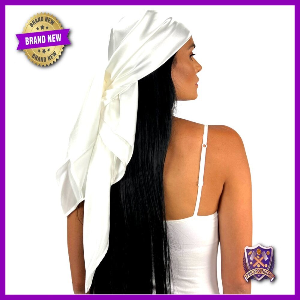 Large 36" Mulberry Silk Head Scarf for Sleeping Hair Protection